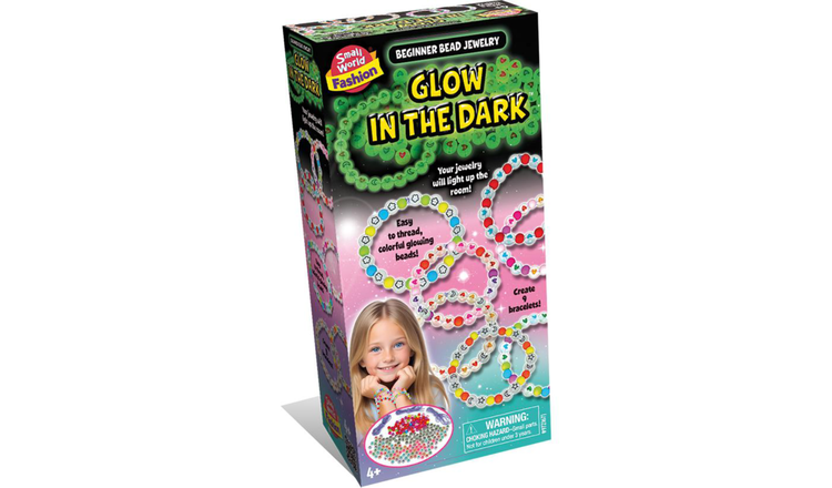 Small World Toys Beginner Bead Jewelry Glow In The Dark Craft Set