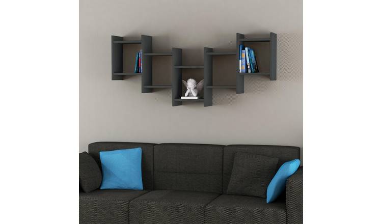 Decortie Bat Particleboard Floating Wall Shelf - Anthracite