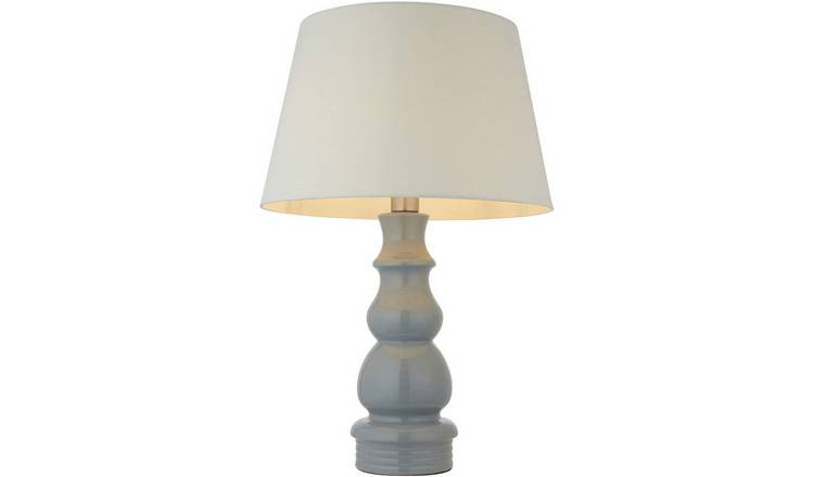 Loops Direct 45cm LED E27 Ceramic Table Lamp - Blue Grey