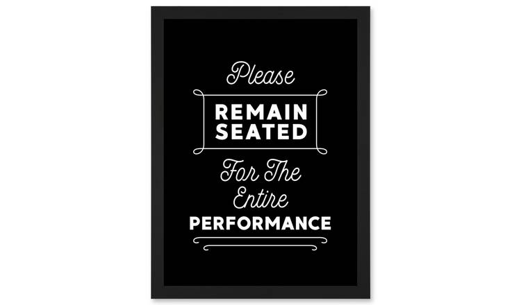 Funny Bathroom Wall Art 'Please Remain Seated' Framed Art Print - A4