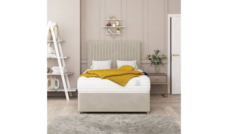Bed Choices Manhattan Single 2 Drawer 54" Headboard Divan Bed Set - Beige