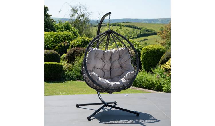Artemis Home Lynton Garden Hanging Egg Chair - Light Grey