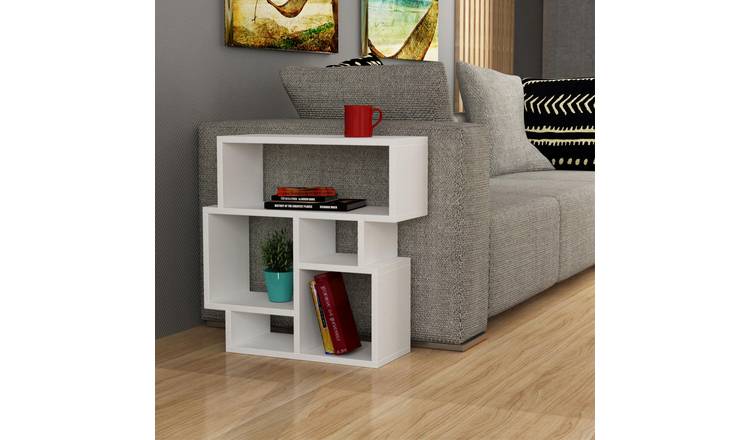 Decortie Karma Particleboard 5-Compartment Side Table - White