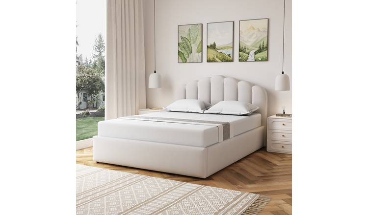 Artemis Home Ranson Fabric Ottoman Bed Frame - 150cm King - Beige