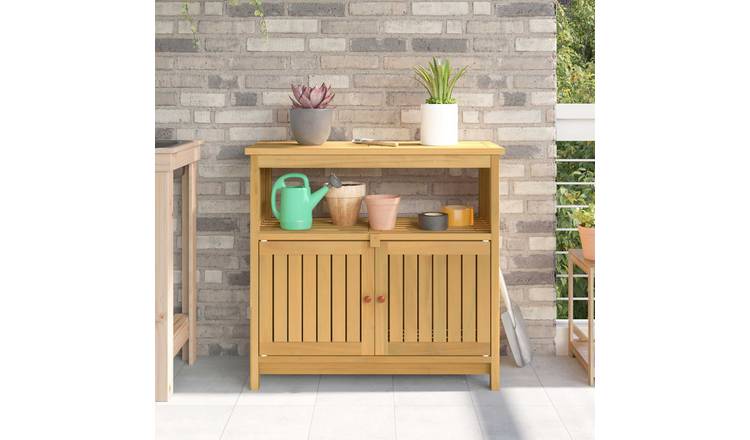 Walplus Solid Wood Console Table Open Shelf - Light Wood - 80 x 35 x 75 cm