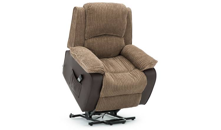 Furniture Online Postana Dual Moto Rise Recliner Jumbo Cord Chair - Brown