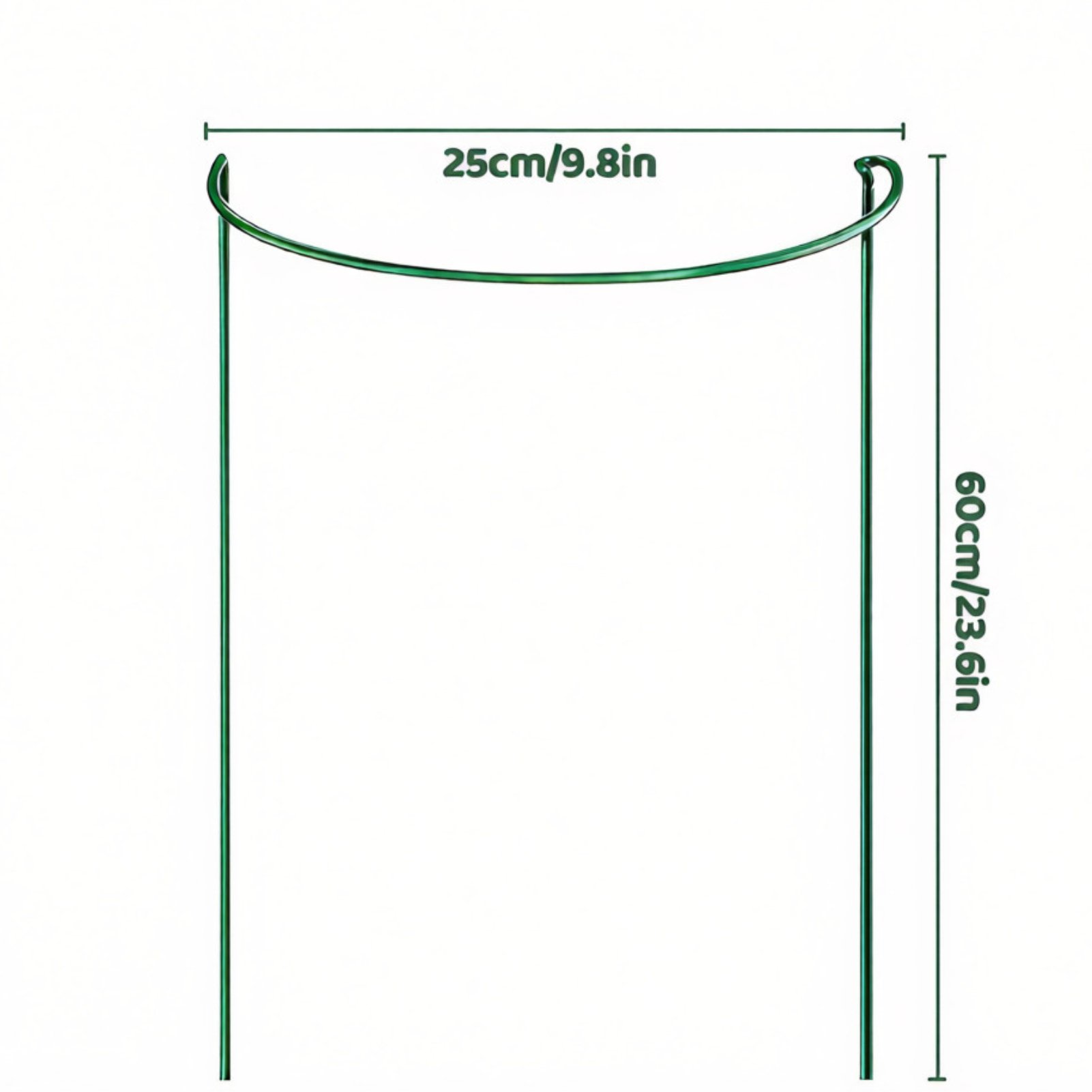 deAO Adjustable Plant Support Metal Stakes 8 Pack - Green - Image 2