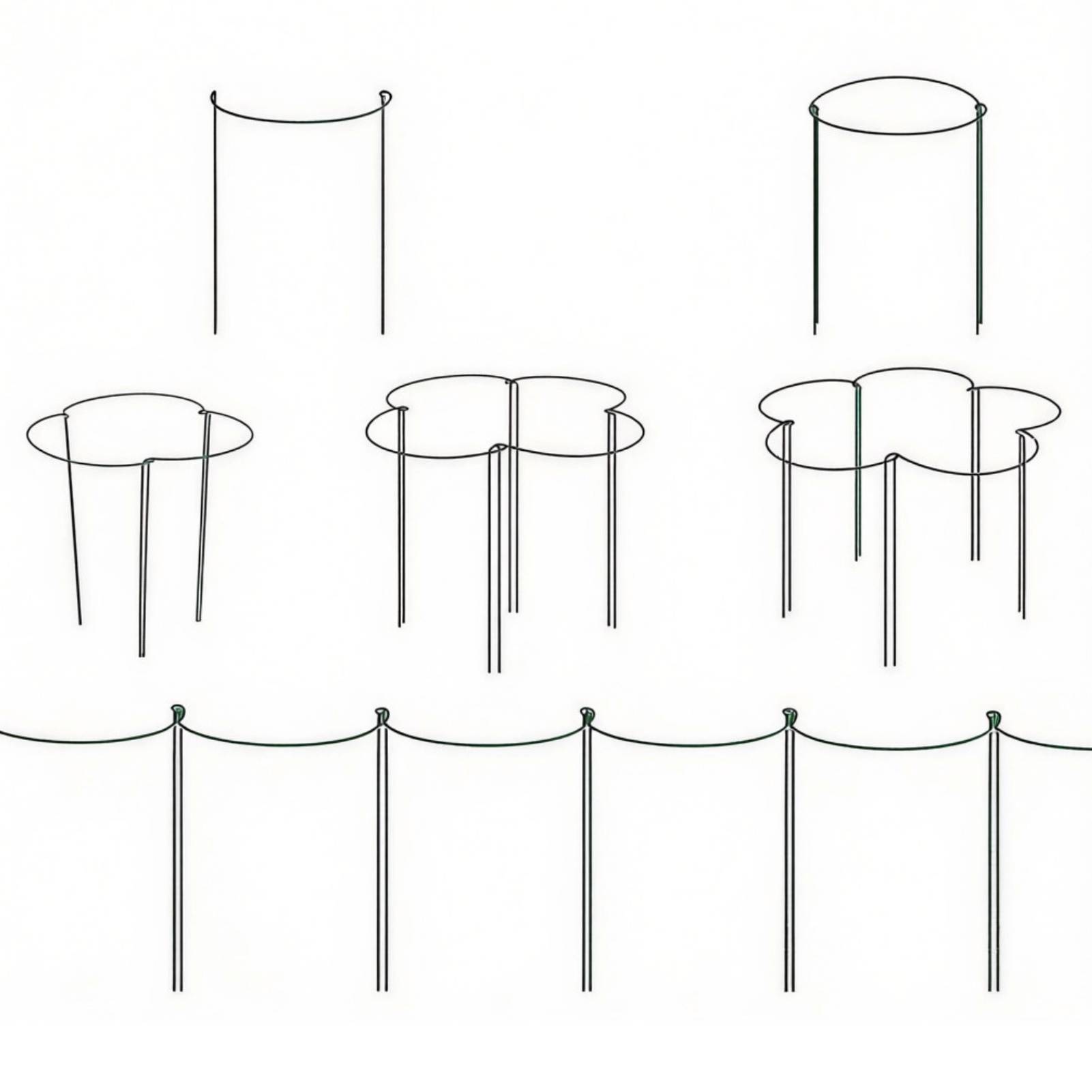 deAO Adjustable Plant Support Metal Stakes 8 Pack - Green - Image 3