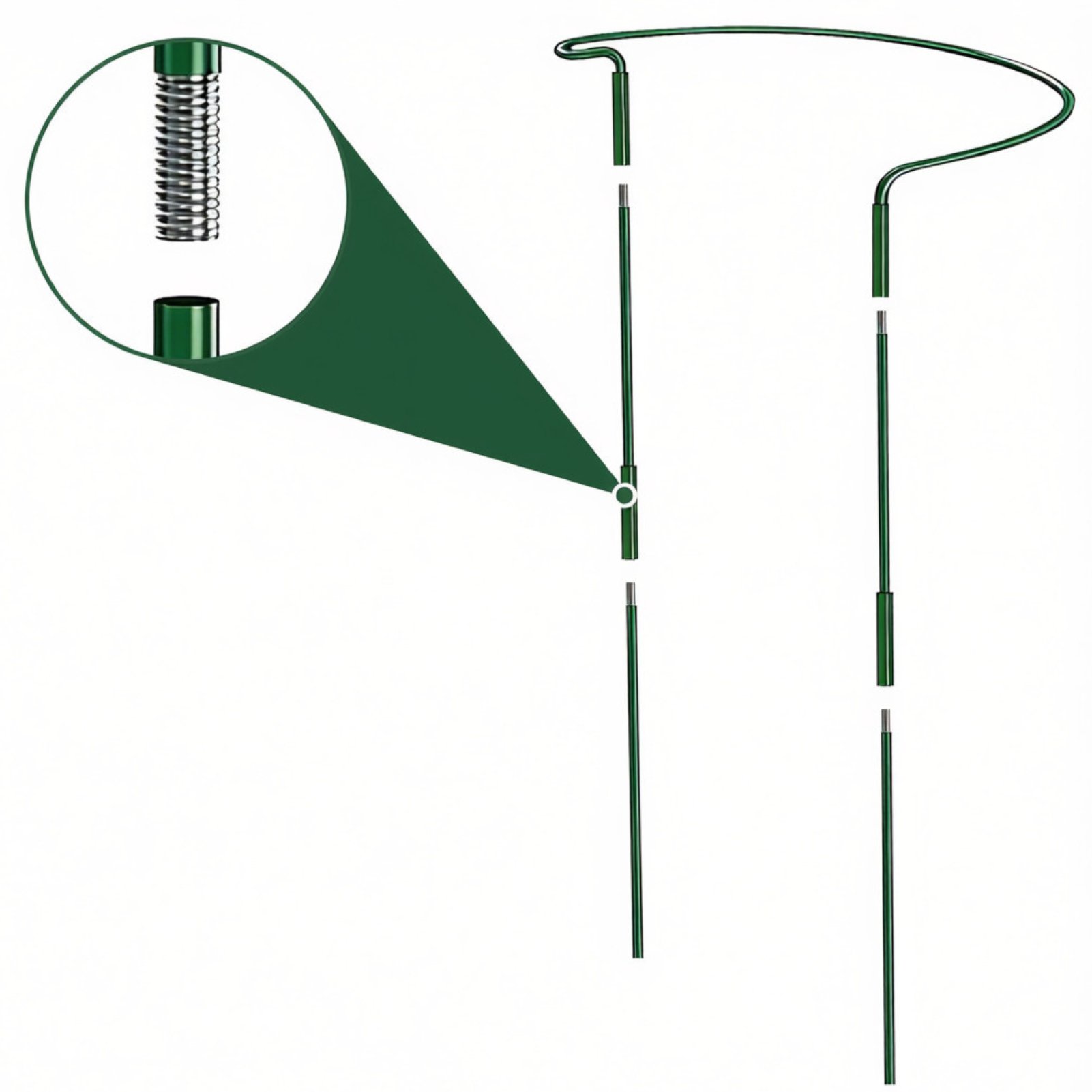 deAO Adjustable Plant Support Metal Stakes 8 Pack - Green - Image 5
