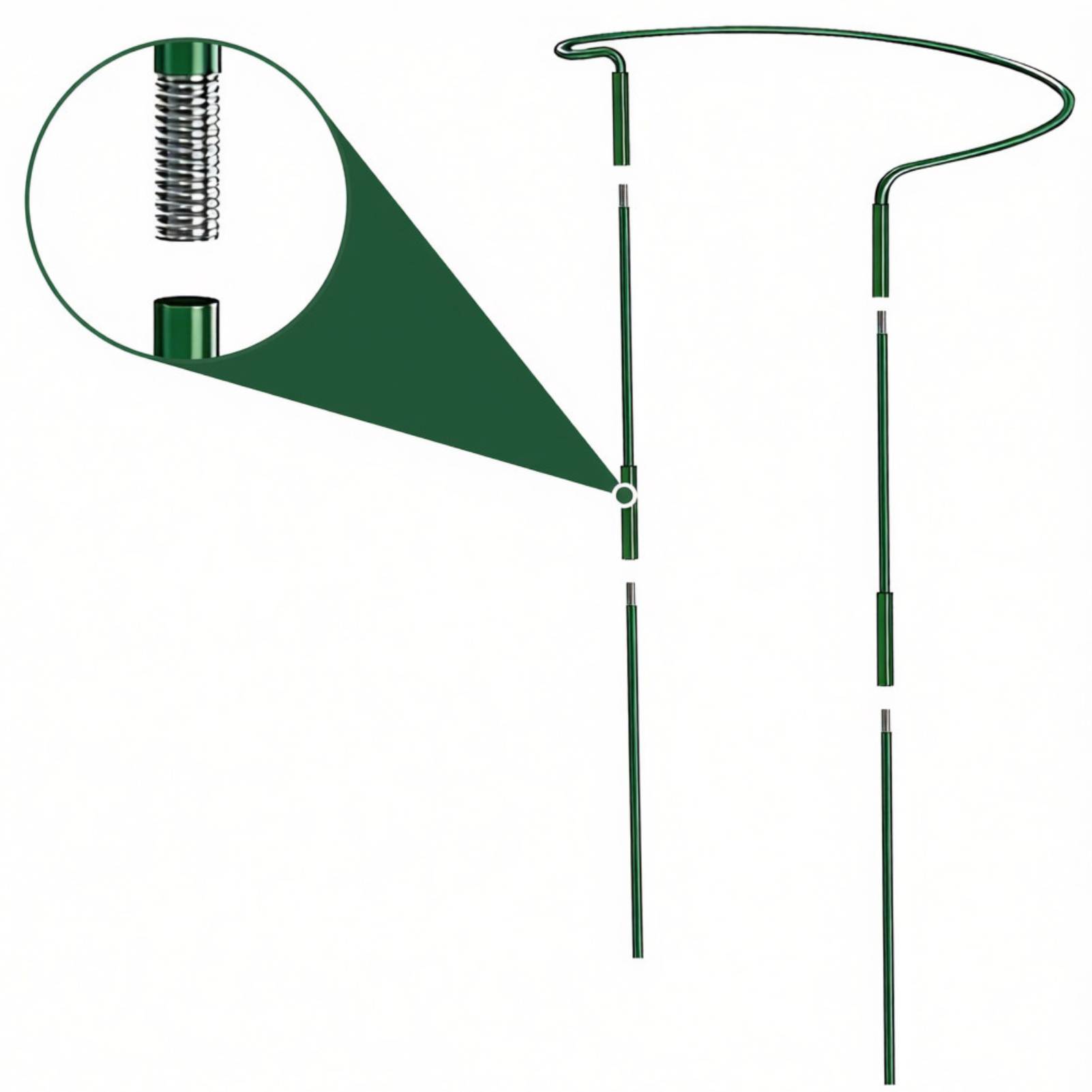 deAO Adjustable Plant Support Metal Stakes 8 Pack - Green - Image 5