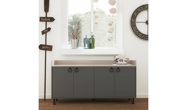 Decortie Dea 4 Door Metal Legs Sideboard - Anthracite
