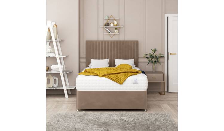 Bed Choices Manhattan King 4 Drawer 26" Headboard Divan Bed Set - Brown