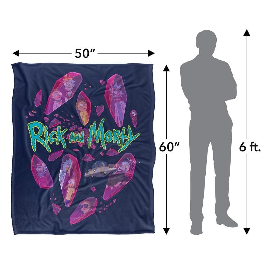 Rick And Morty Death Crystal Futures Soft Touch Blanket - 152cm x 127cm - Image 4