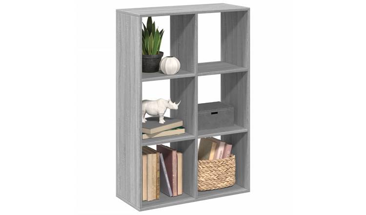 Walplus Engineered Wood Book Cabinet - Grey and Oak - 69.5 x 29 x 103.5 cm