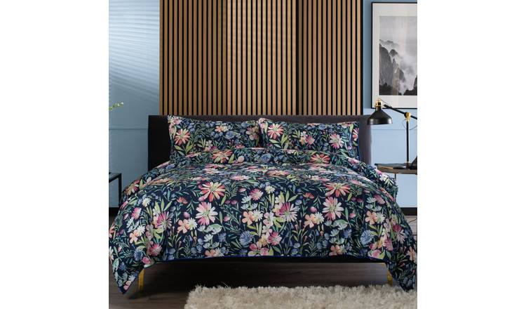 Deyongs Spring Flowers Blue Floral Printed Duvet Set - Single