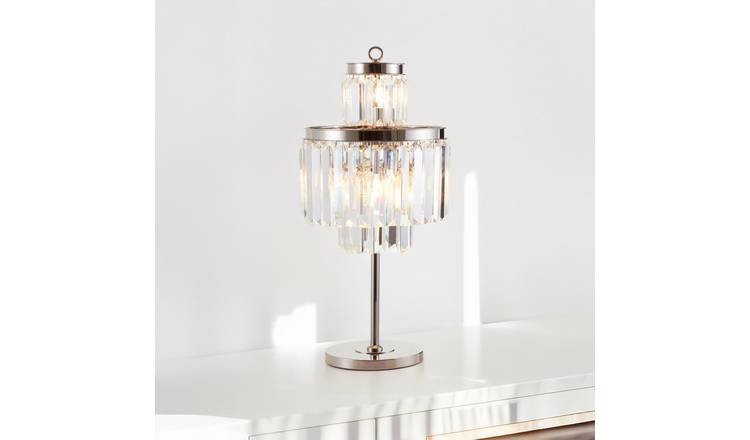 Orsina 8-Bulb Crystal Glass Table Lamp – Silver