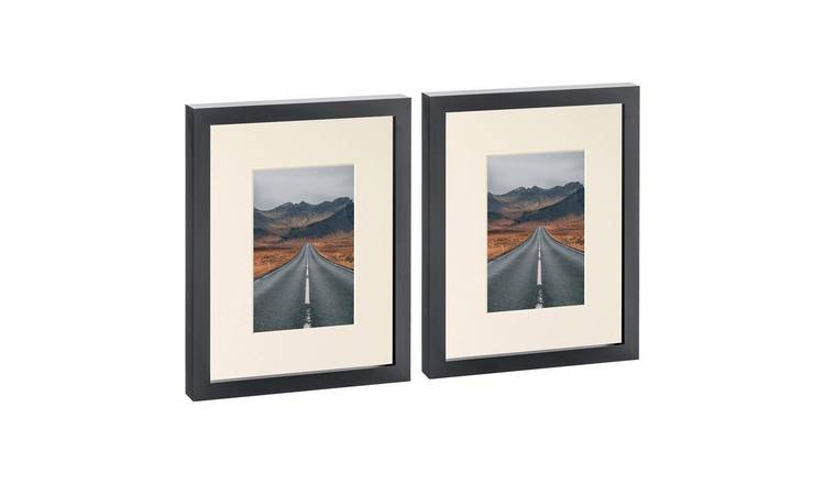 Nicola Spring Photo Frames - 8" x 10" with Mount - Set of 2 - Black