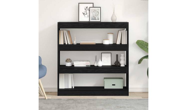 Walplus 3 Tier Engineered Wood Book Cabinet - Dark Oak - 100 x 30 x 103 cm