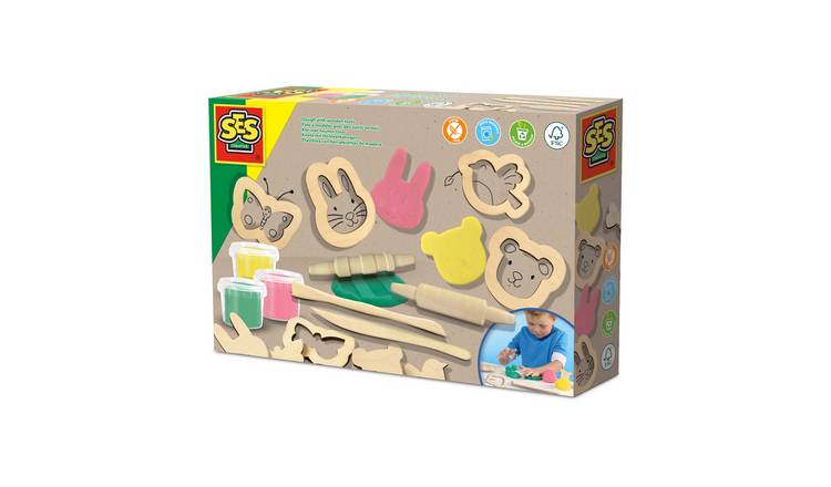 SES Creative Eco Play Dough Wooden Tools Model Set