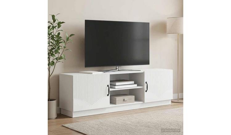 Walplus Engineered Wood TV Cabinet - White - 150 x 31 x 47 cm