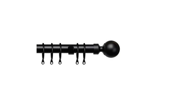 New Edge Blinds 25-28mm Black Extendable Ball Curtain Pole - 170cm - 300cm