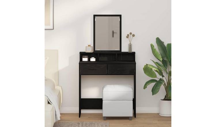 Walplus Engineered Wood Dressing Table - Black Oak - 79 x 41 x 140 cm