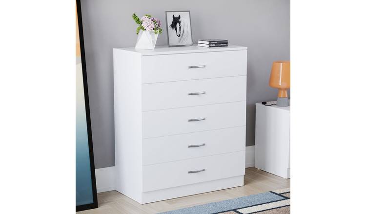 Vida Designs Riano 5 Drawer Chest - White