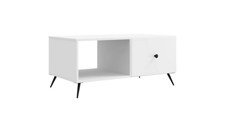 Walplus 2 Shelf Engineered Wood Coffee Table - White - 90 x 50 x 40 cm