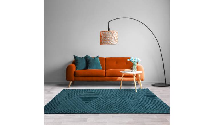 Mega Flooring Blue Handmade Geometric Rug - 160 x 230cm