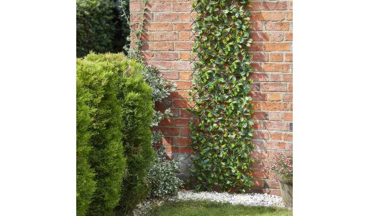 Primrose Artificial Expandable Lemon Leaf Screening Willow Framed Trellis - 90cm