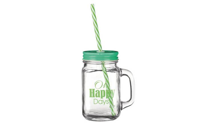 Orsina Bocal Happy Days Mason Jar Mug – Green
