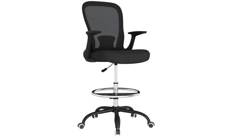 HOMCOM Mesh Drafting Chair for Standing Desk - Black