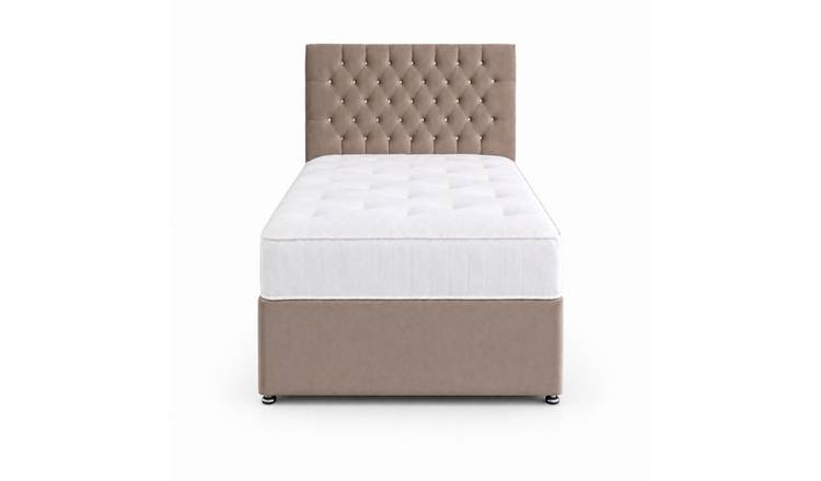 Comfy Deluxe 4ft6 Double      Velvet  Divan Bed Set -  Beige