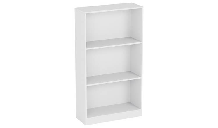 Vida Designs Cambridge 3 Tier Medium Freestanding Bookcase - White