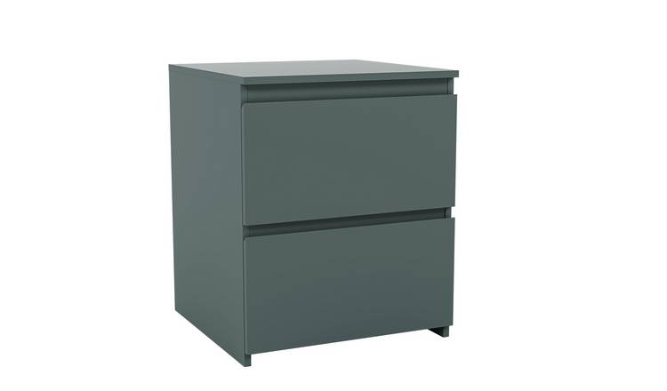 Vida Designs Denver 2 Drawer Large Bedside Chest - Green