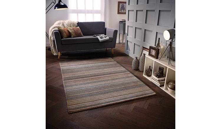 Mega Flooring Brown Handmade Striped Rug - 160 x 230cm