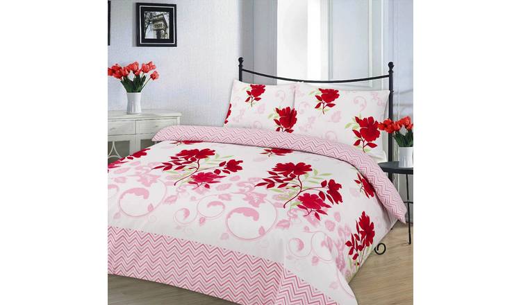 HomeSpace Direct Bethany Fuchsia Duvet Cover Set - Single