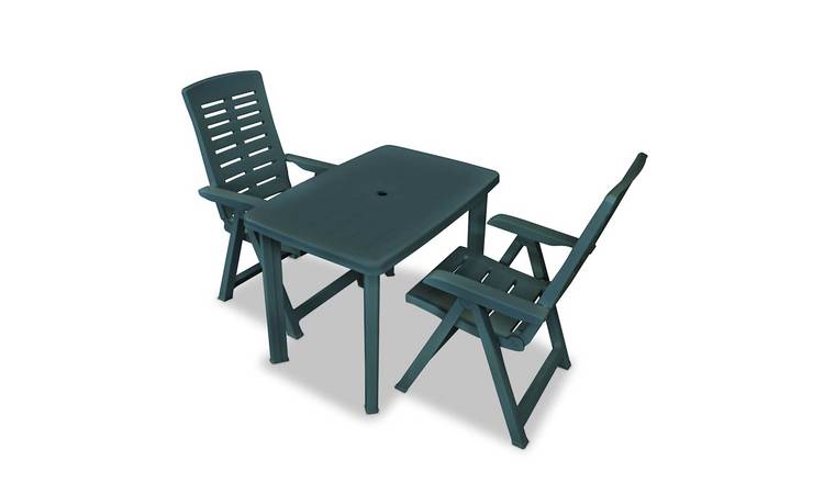 Walplus 3 Piece Plastic Folding Bistro Set - Green - 101 x 68 x 72 cm
