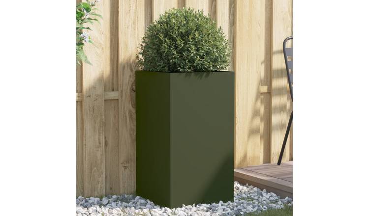 Walplus Steel Garden Planter - Olive Green - 42 x 38 x 75 cm