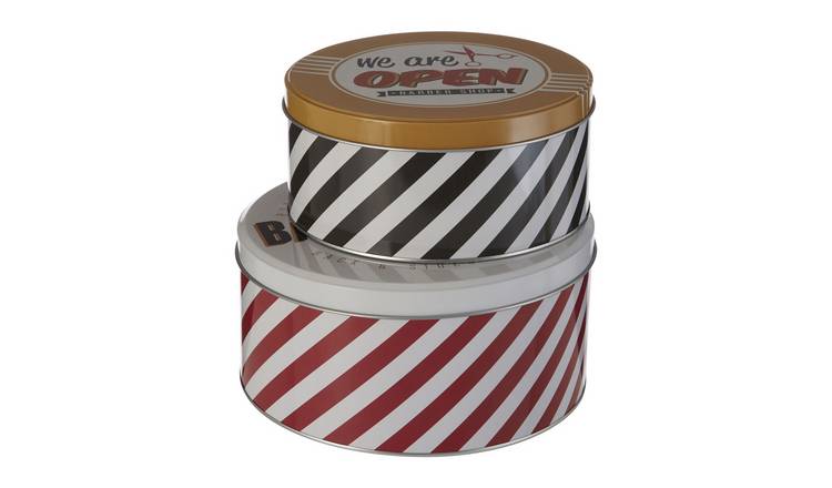 Orsina Paice Set of 2 Barber Shop Storage Tins