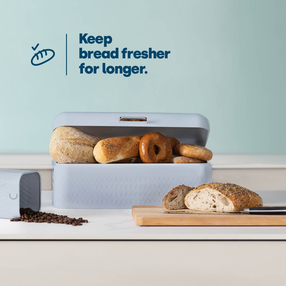 LIVIVO 4 Piece Taurus Bread Bin and Canister Set - Grey - Image 3