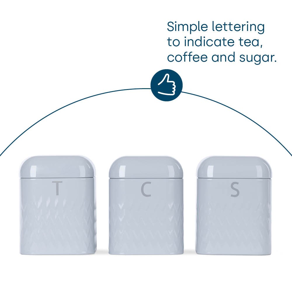 LIVIVO 4 Piece Taurus Bread Bin and Canister Set - Grey - Image 4