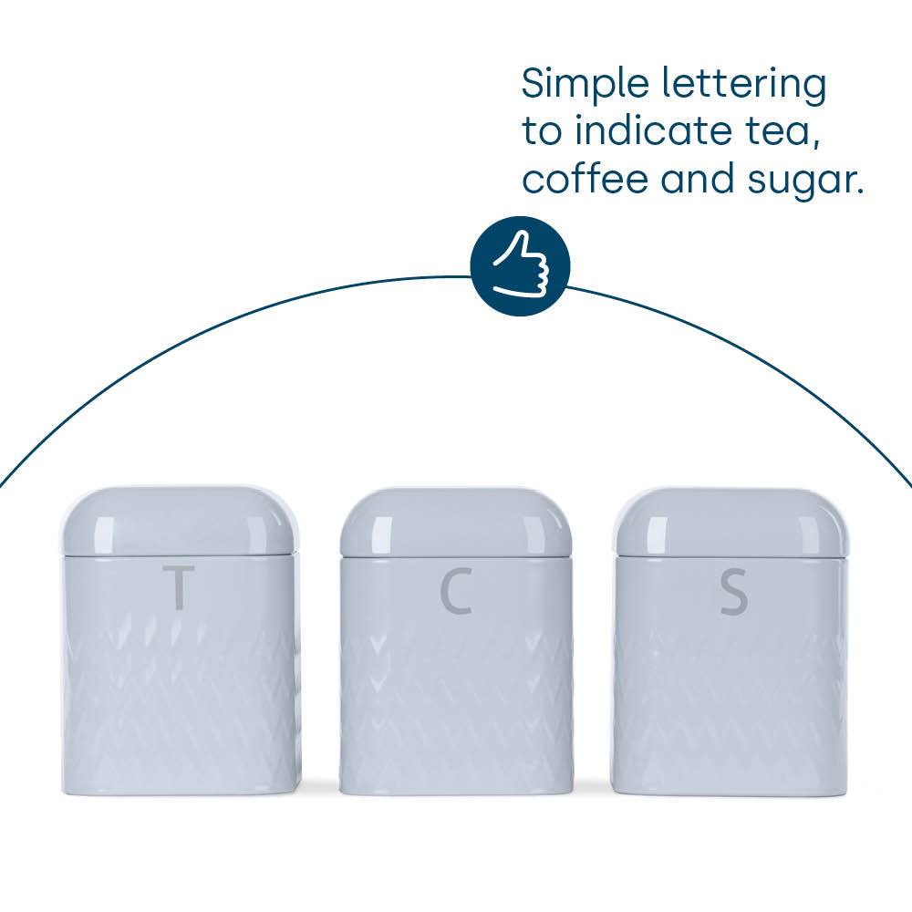 LIVIVO 4 Piece Taurus Bread Bin and Canister Set - Grey - Image 4
