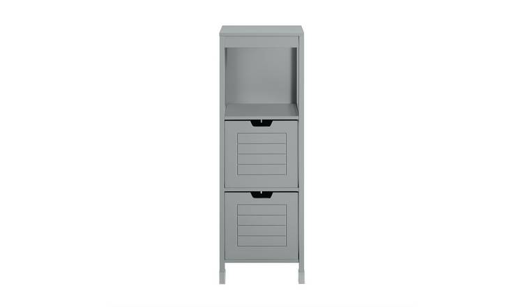 SoBuy 2 Drawer 1 Tier Narrow Storage Floor Cabinet - Grey