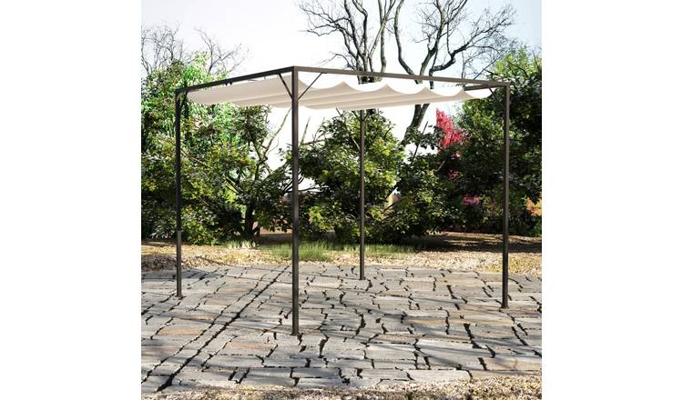 Walplus Garden Gazebo with Retractable Roof Canopy