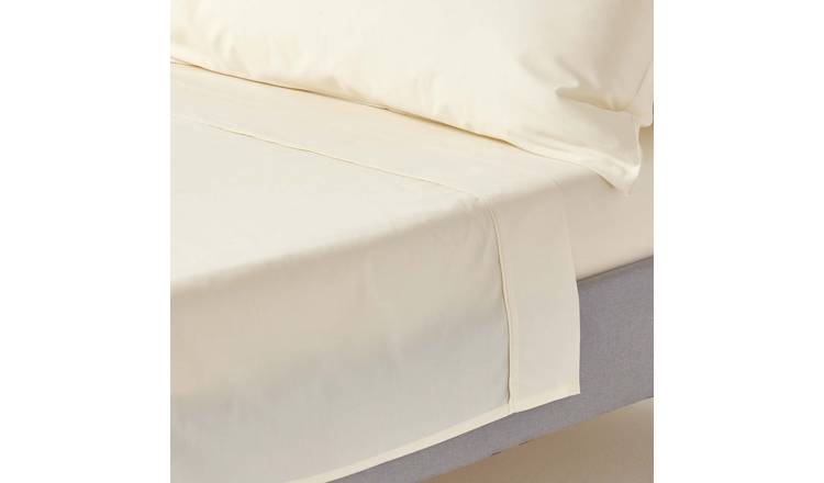Homescapes Egyptian Cotton Cream Flat Sheet - Single