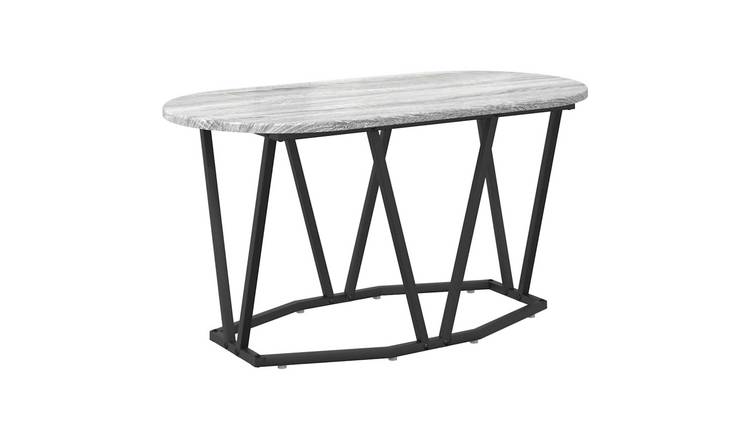 Walplus Engineered Wood and Metal Coffee Table - Grey - 80 x 40 x 40.5 cm