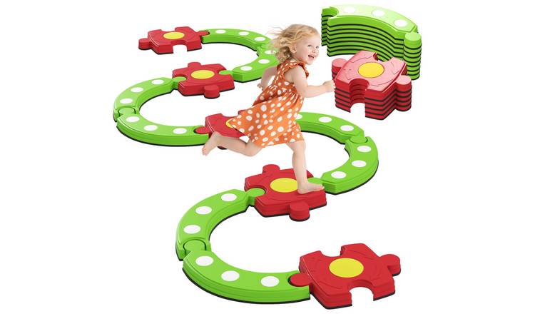 AIYAPLAY 13 Piece Kids NonSlip Textured Outdoor Indoor Stepping Stones - Green
