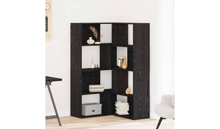 Walplus 6 Tier Engineered Wood Bookcase - Dark Oak - 85 x 85 x 140 cm