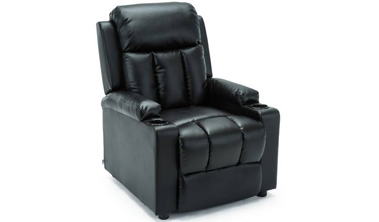 Furniture Online Studio Recliner Bonded Leather Recliner Chair – Black